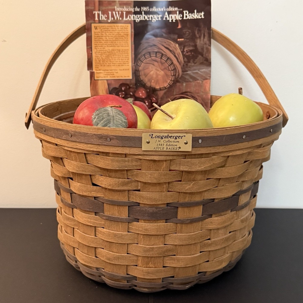 Longaberger JW Collection 1985 Apple Basket Faux Fruit Brochure Signed 3200-BT